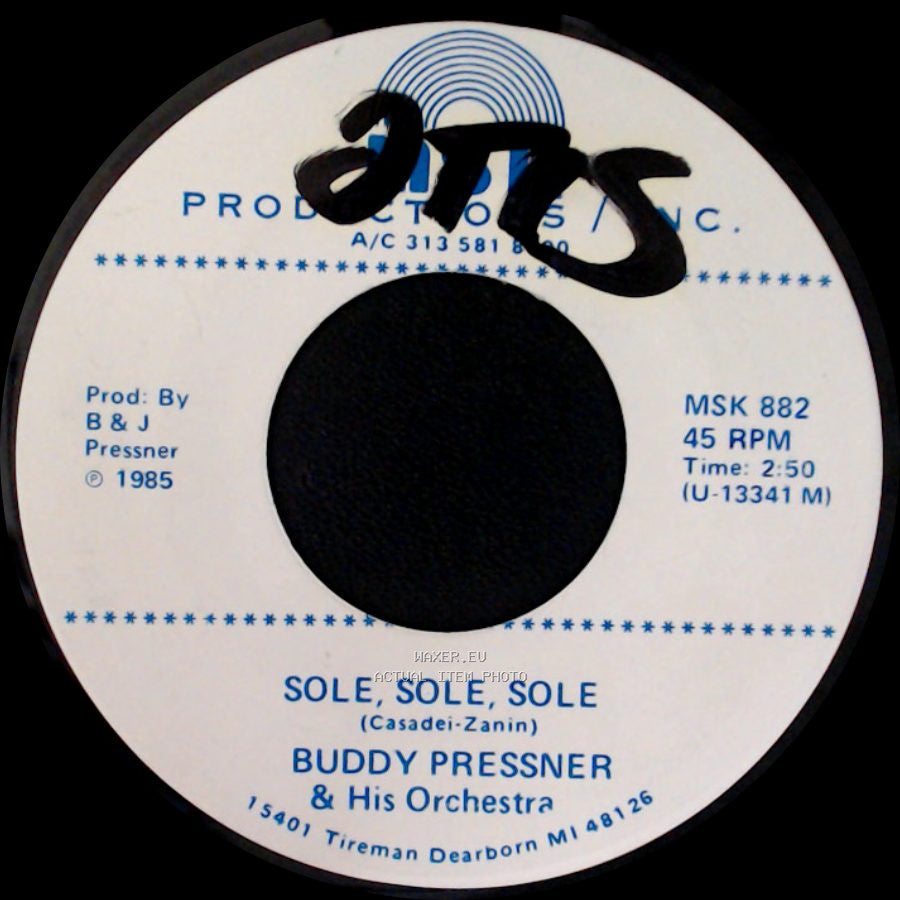 Buddy Pressner & His Orchestra - Italian Waltz Medley Come Back To Sorrento Santa Lucia Oh Marie / Sole, Sole, Sole side B