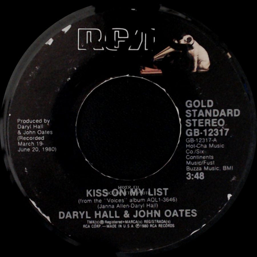 Daryl Hall & John Oates - Kiss On My List / You've Lost That Lovin' Feeling side A