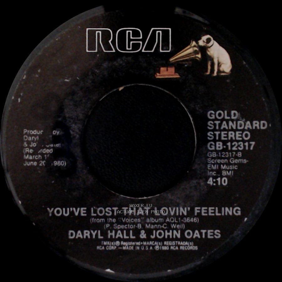 Daryl Hall & John Oates - Kiss On My List / You've Lost That Lovin' Feeling side B
