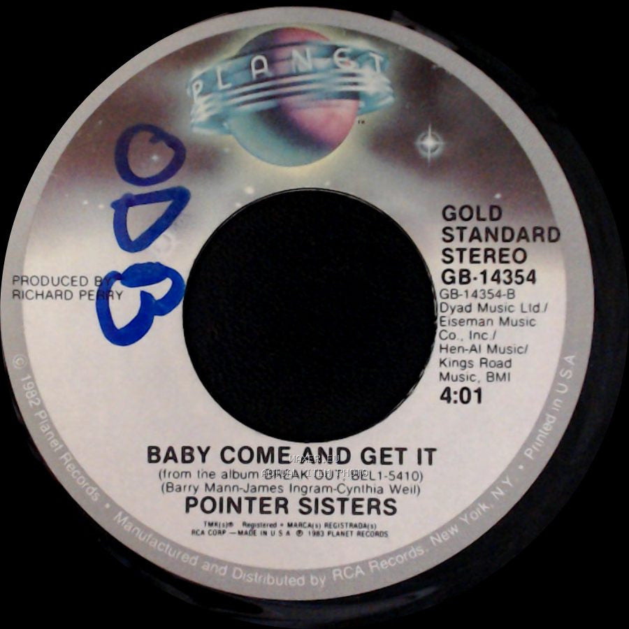 Pointer Sisters - Baby Come And Get It / Neutron Dance side A