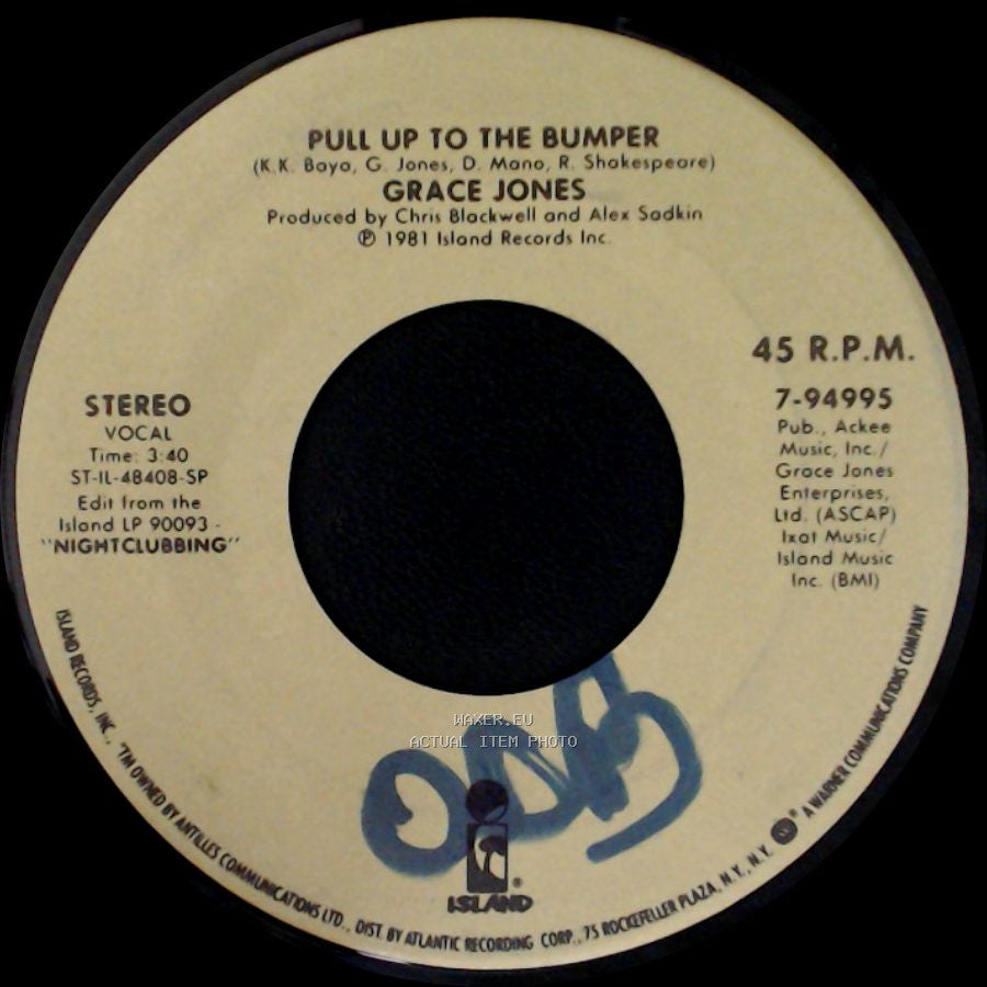 Grace Jones - Breakdown / Pull Up To The Bumper side B