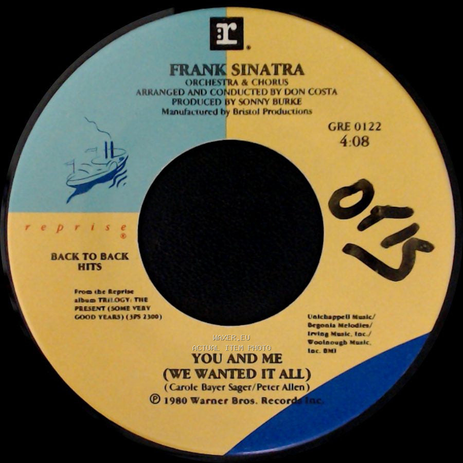 Frank Sinatra - Theme From New York, New York / You And Me (We Wanted It All) side B