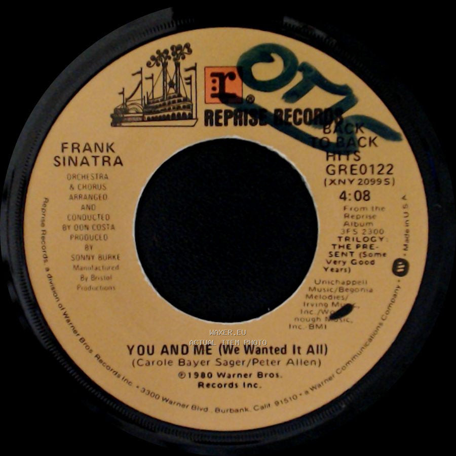 Frank Sinatra - Theme From New York, New York / You And Me (We Wanted It All) side B