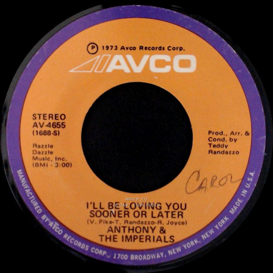 Anthony & The Imperials - Young Girl / I'll Be Loving You Sooner Or Later side A