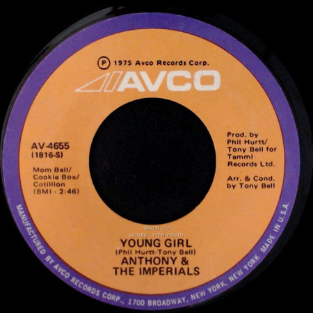 Anthony & The Imperials - Young Girl / I'll Be Loving You Sooner Or Later side B