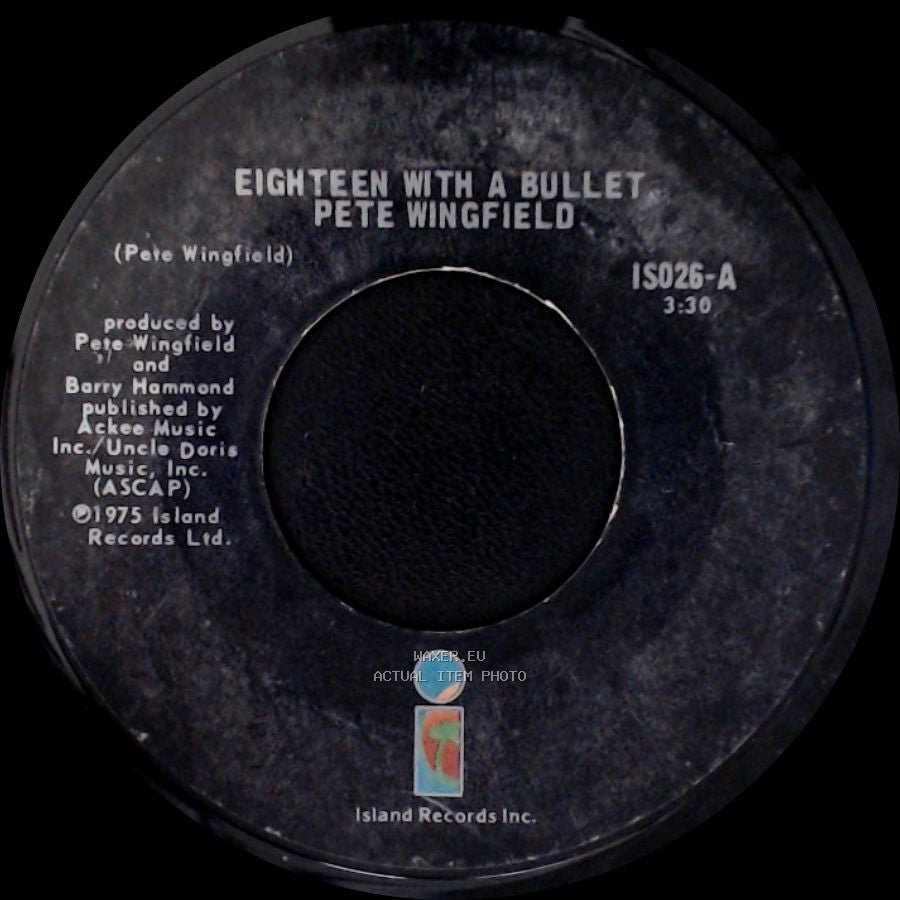 Pete Wingfield - Shadow Of A Doubt / Eighteen With A Bullet side B