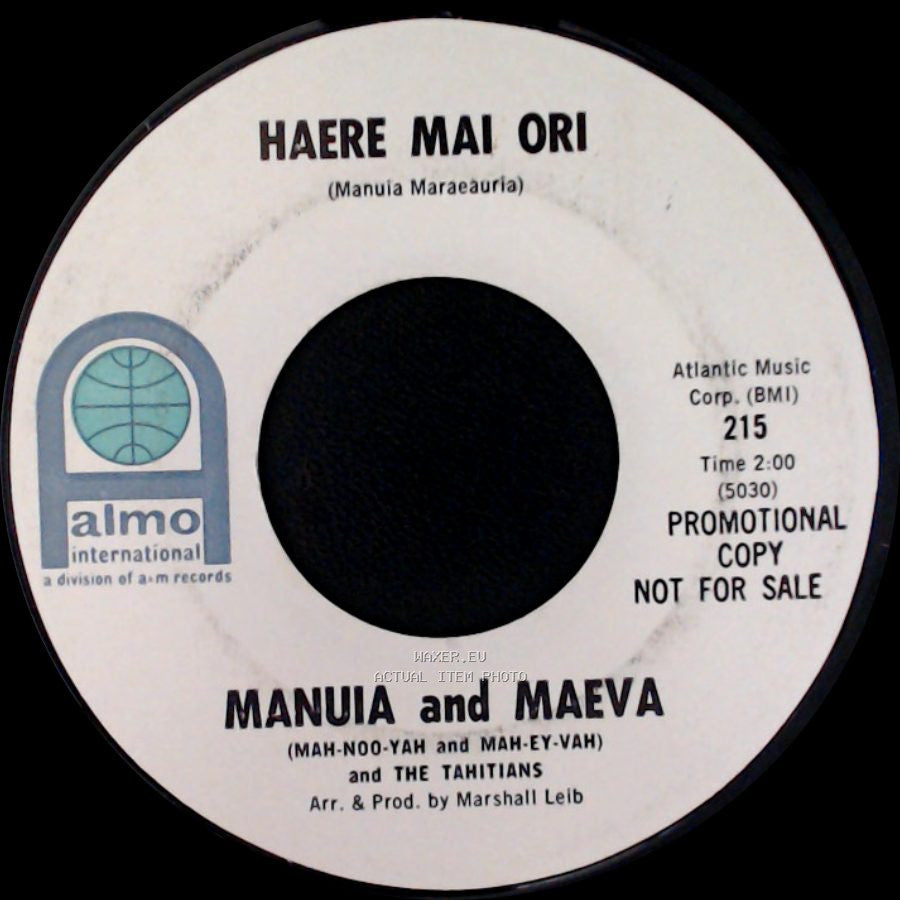 Manuia And Maeva And The Tahitians - Vini Vini / Haere Mai Ori side B