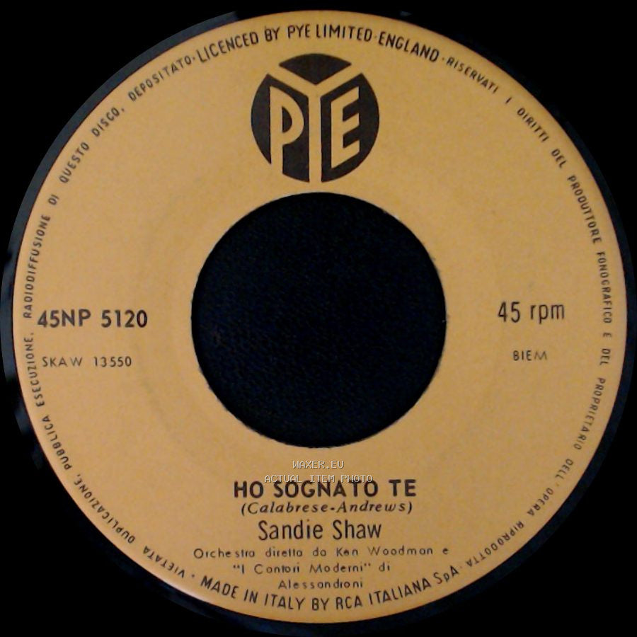 Sandie Shaw - La Danza Delle Note / Ho Sognato Te side B