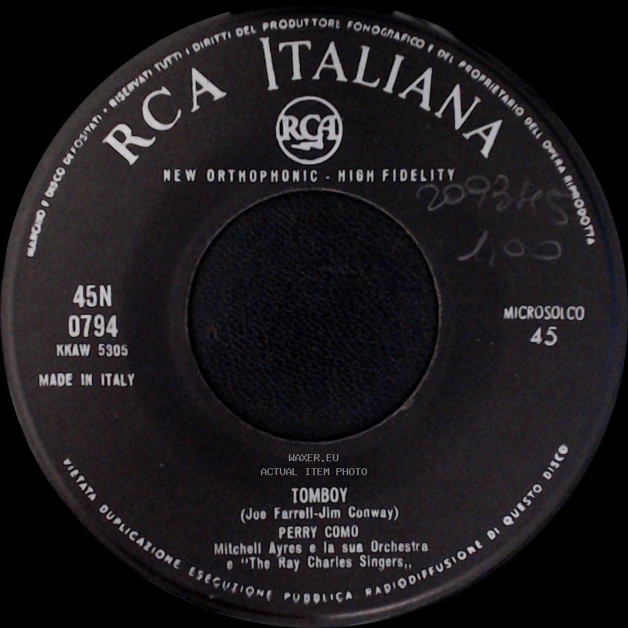 Perry Como - Kiss Me And Kiss Me And Kiss Me / Tomboy side B