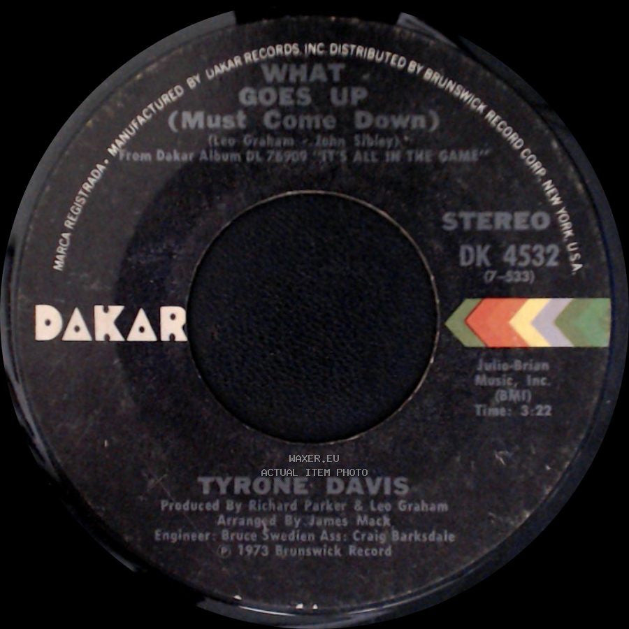 Tyrone Davis - There's Got To Be An Answer / What Goes Up (Must Come Down) side B