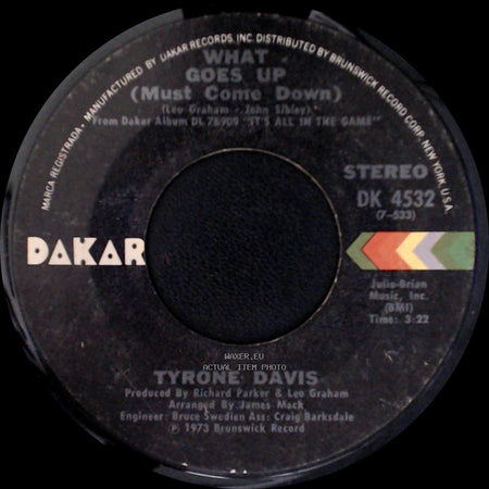 Tyrone Davis - There's Got To Be An Answer / What Goes Up (Must Come Down) side B