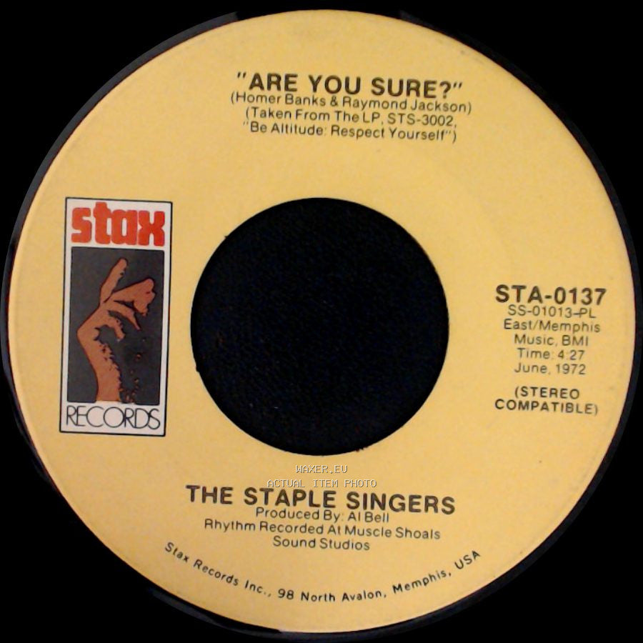 The Staple Singers - "This World" / Are You Sure? side B