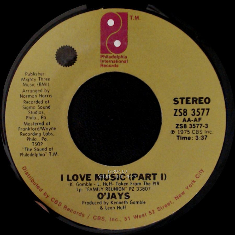 O'jays - I Love Music (Part Ii) / I Love Music (Part I) side B