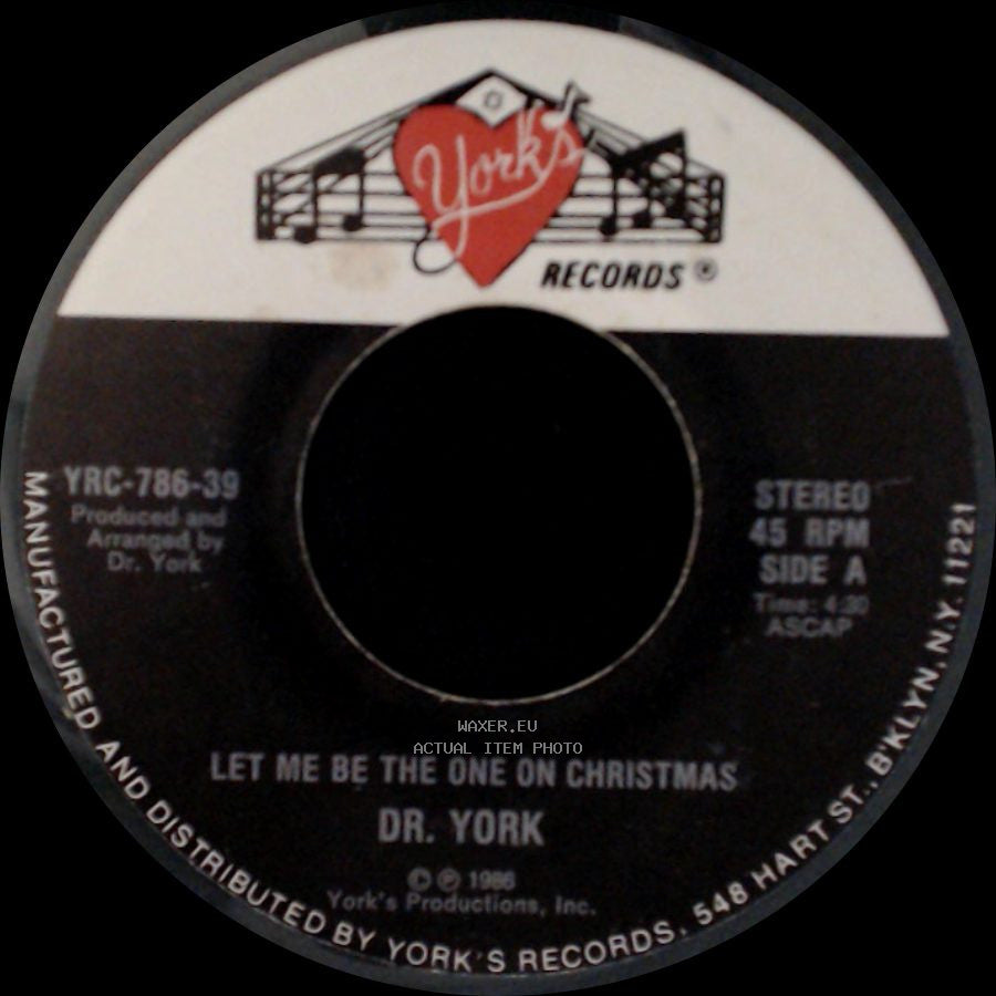 Dr. York - Let Me Be The One On Christmas / You Can't Hide side A