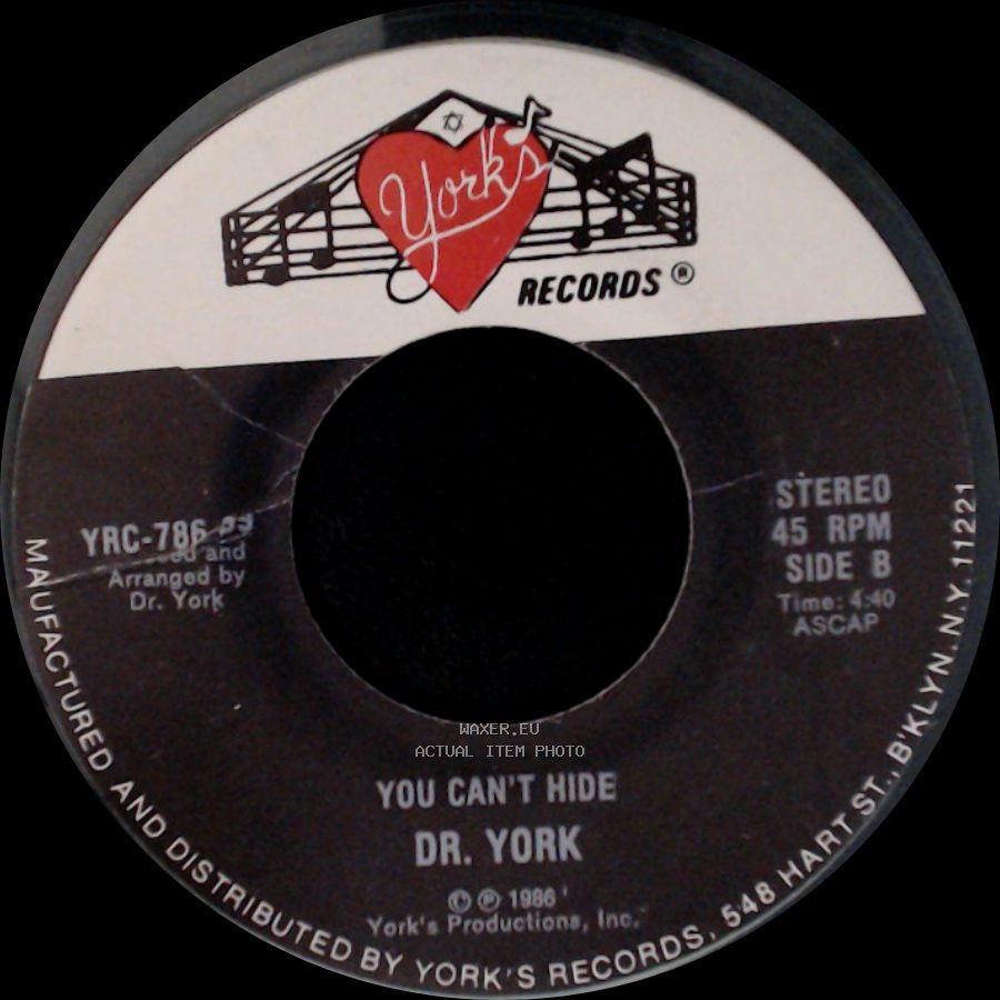 Dr. York - Let Me Be The One On Christmas / You Can't Hide side B