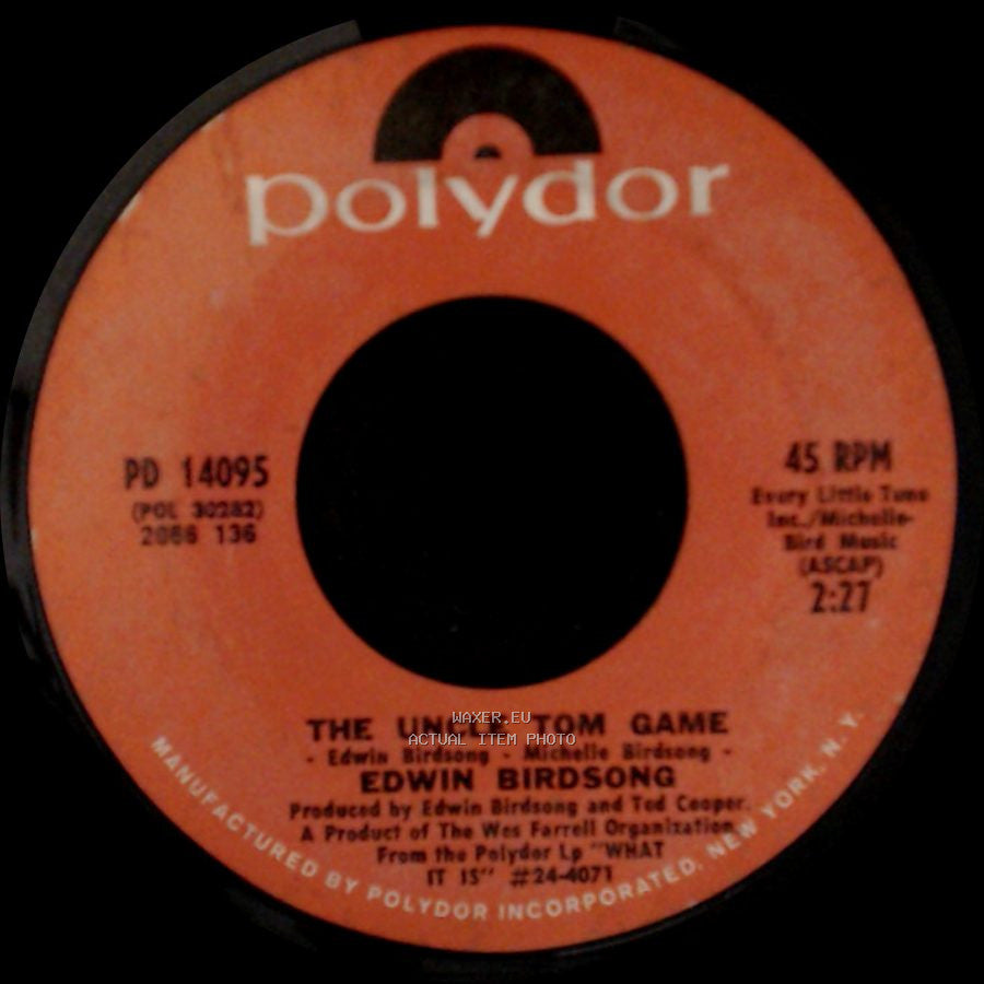 Edwin Birdsong - It Ain't No Fun Being A Welfare Recipient / The Uncle Tom Game side B