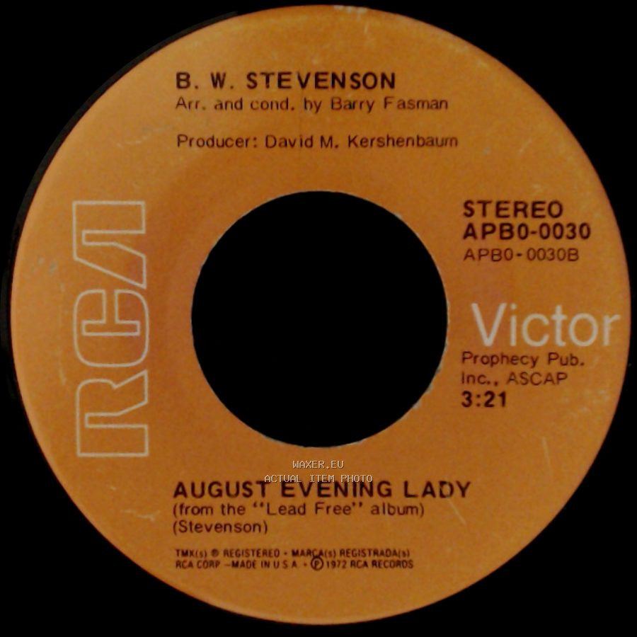 B. W. Stevenson - My Maria / August Evening Lady side B