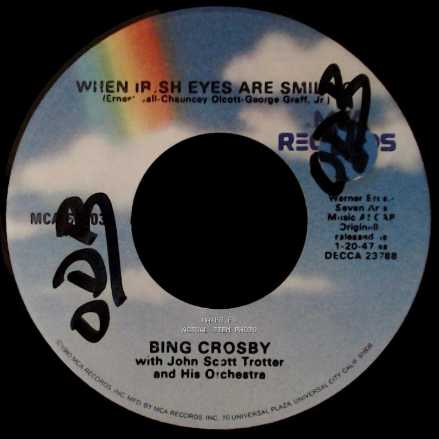 Bing Crosby With John Scott Trotter And His Orchestra - The Rose Of Tralee / When Irish Eyes Are Smilin' side B