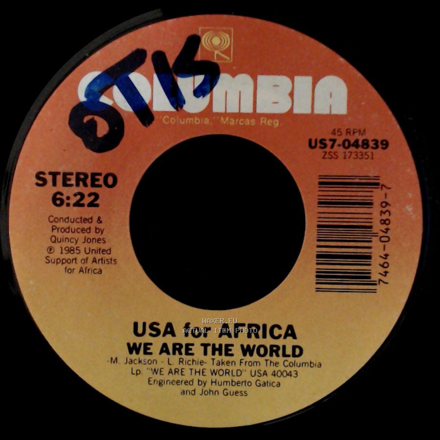 Usa For Africa / Quincy Jones - We Are The World / Grace side A