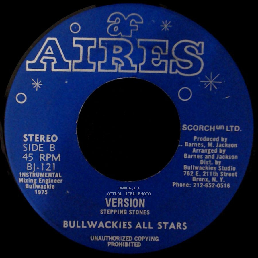 Winston Dale / Bullwackies All Stars - Reggae Beat / Version Stepping Stones side B