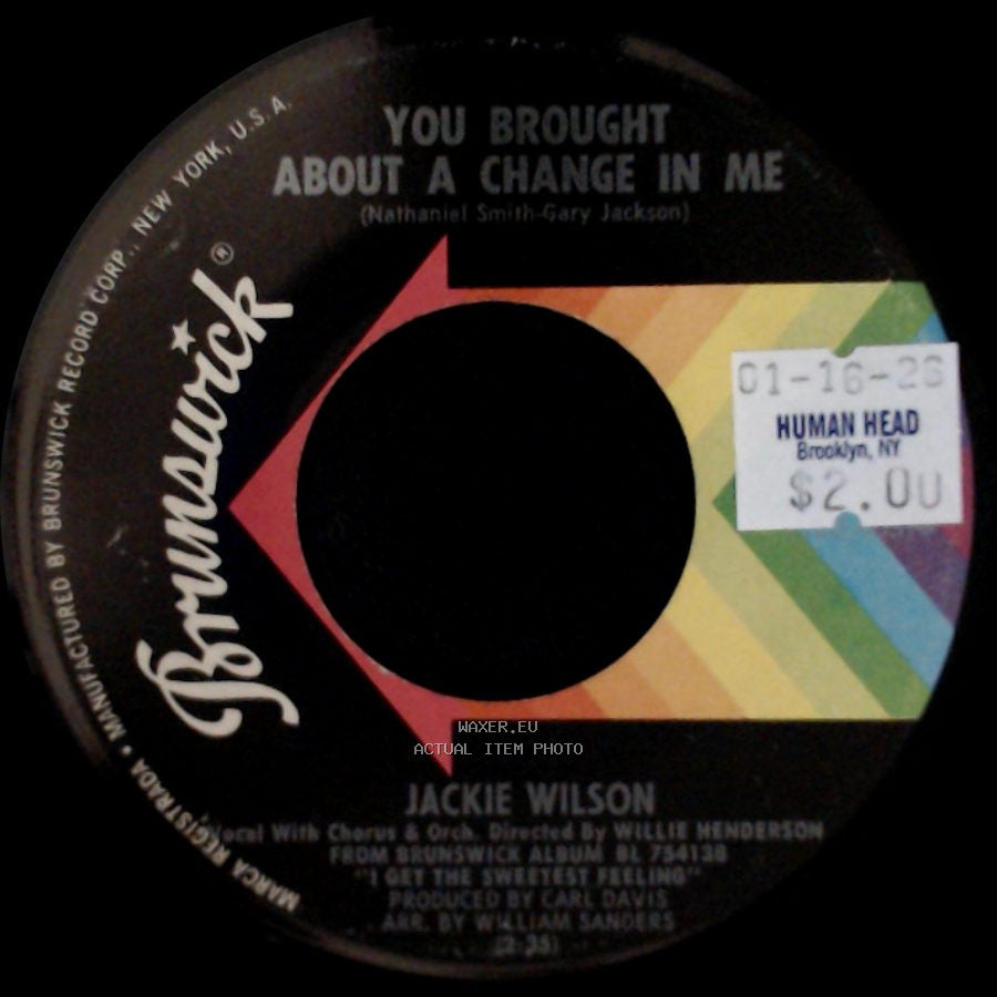 Jackie Wilson - For Once In My Life / You Brought About A Change In Me side B
