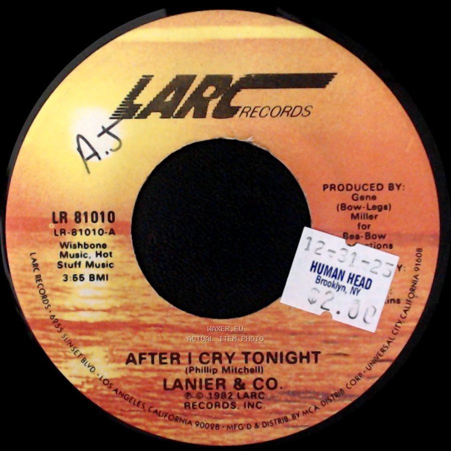 Lanier & Co. - Living For My Music / After I Cry Tonight side B