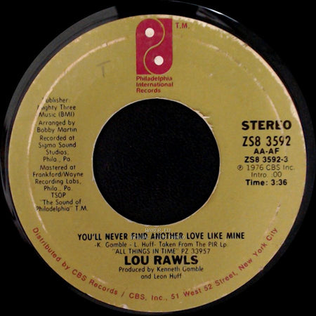 Lou Rawls - Let's Fall In Love All Over Again / You'll Never Find Another Love Like Mine side B