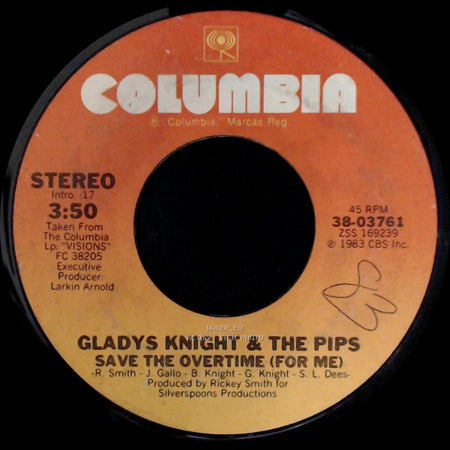 Gladys Knight & The Pips - Ain't No Greater Love / Save The Overtime (For Me) side B