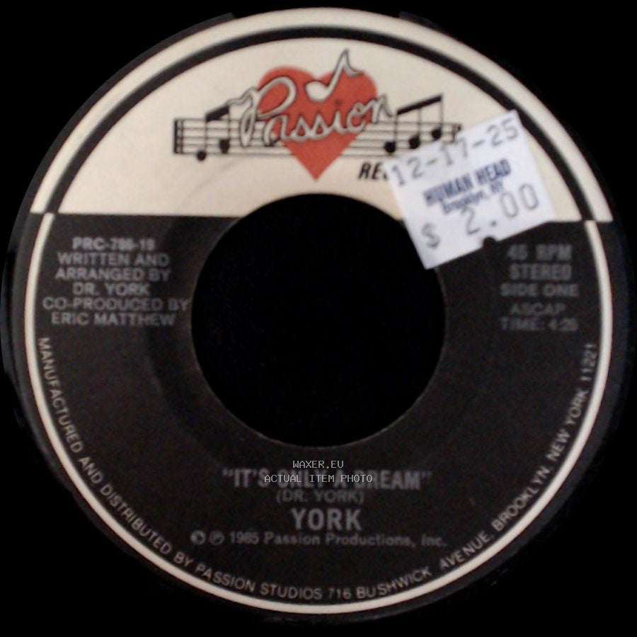 York - It's Only A Dream / It's Only A Dream (Love Mix) side A