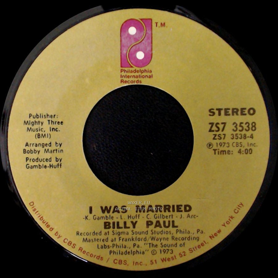 Billy Paul - I Was Married / Thanks For Saving My Life side A