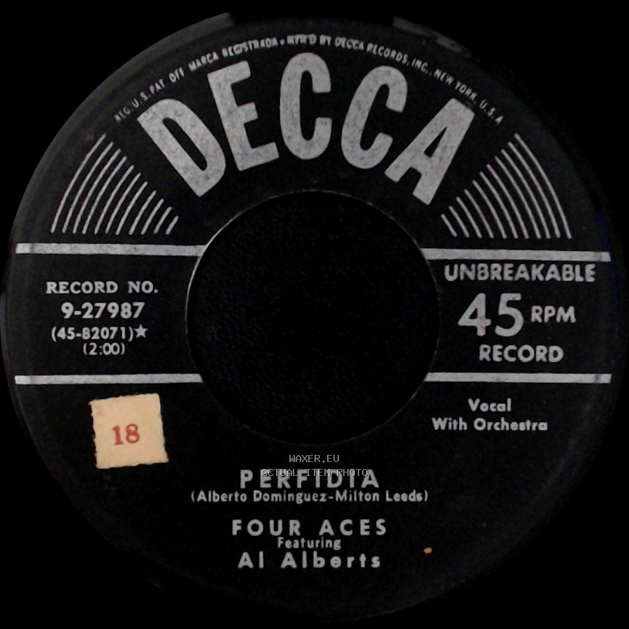 Four Aces Featuring Al Alberts - Perfidia / You Brought Me Love side A