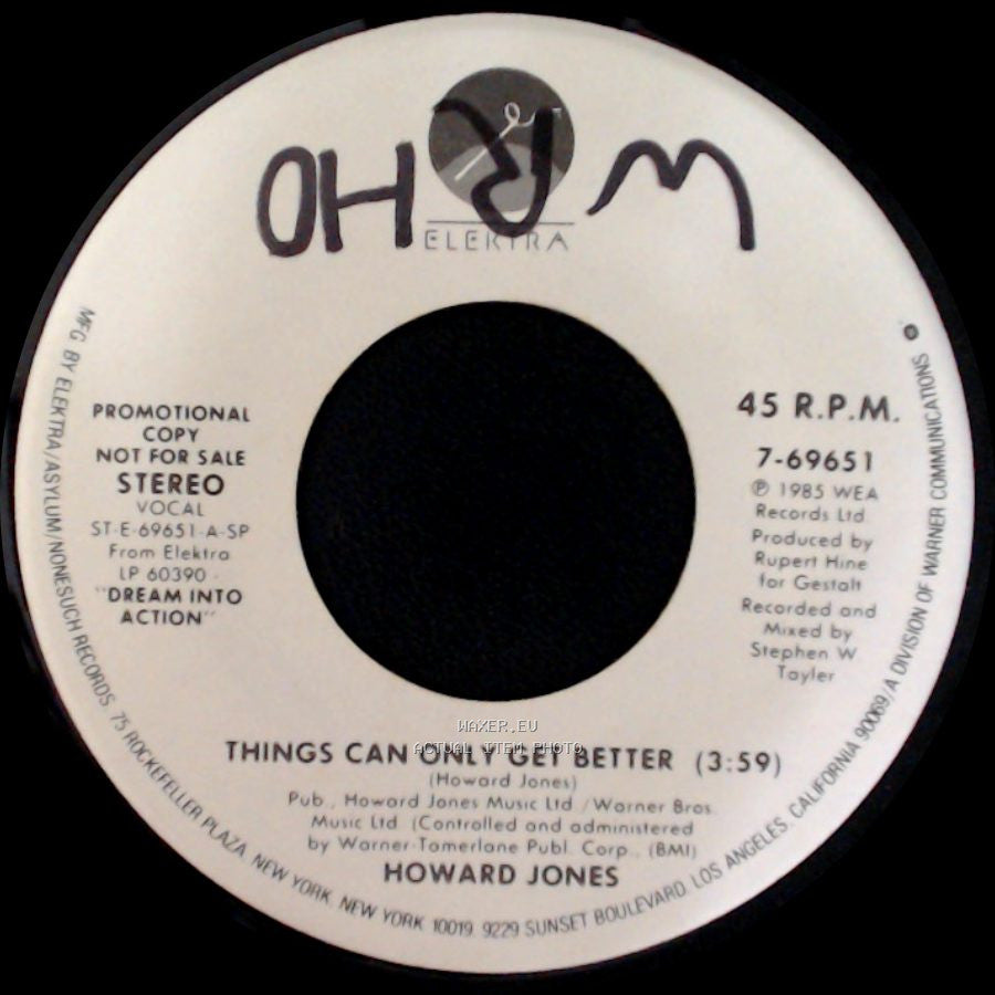Howard Jones - Things Can Only Get Better / Things Can Only Get Better side A