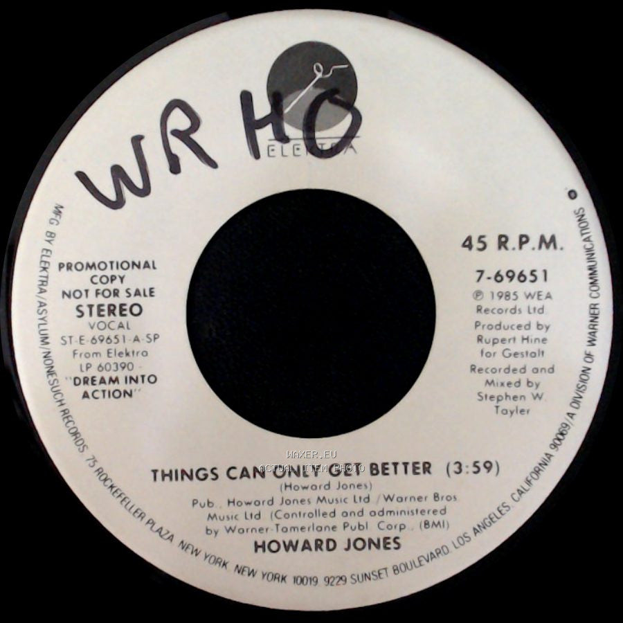 Howard Jones - Things Can Only Get Better / Things Can Only Get Better side B