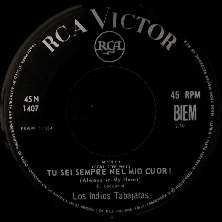 Los Indios Tabajaras - Moonlight And Shadows / Tu Sei Sempre Nel Mio Cuor! (Always In My Heart) side B
