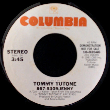 Tommy Tutone - 867-5309/Jenny / 867-5309/Jenny side A