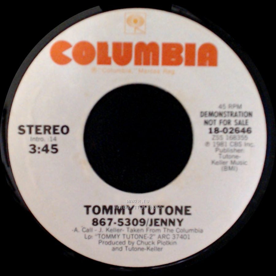 Tommy Tutone - 867-5309/Jenny / 867-5309/Jenny side A