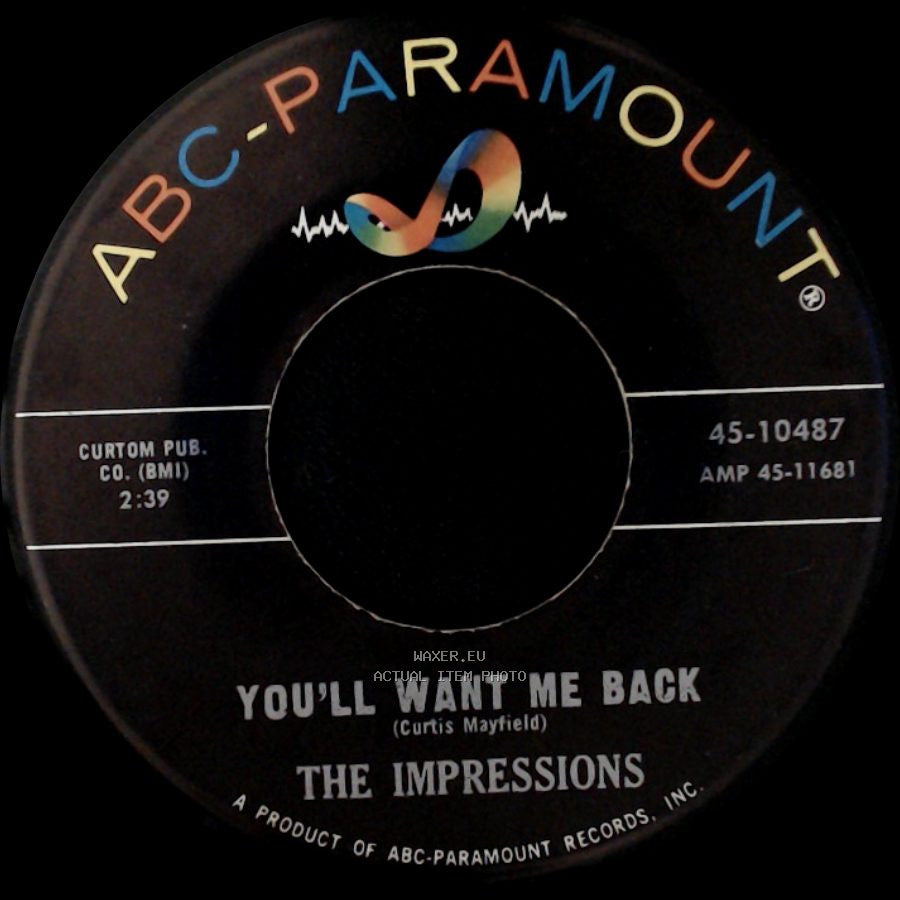 The Impressions - It's All Right / You'll Want Me Back side B
