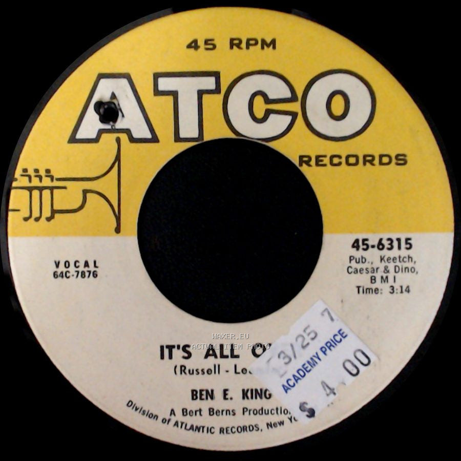 Ben E. King - It's All Over / Let The Water Run Down side A