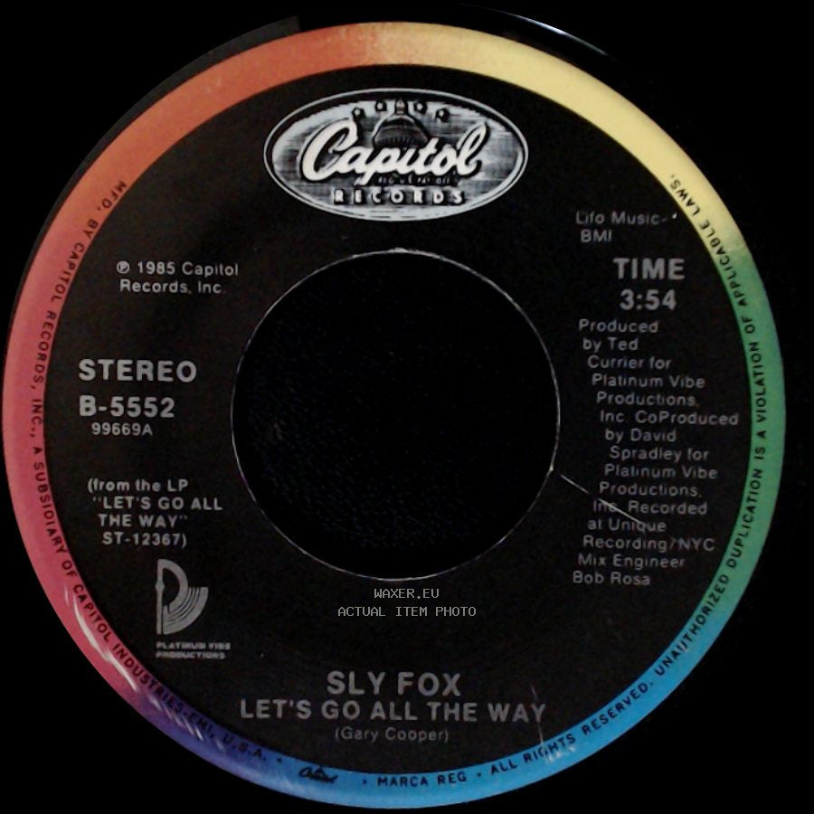 Sly Fox - Como Tu Te Llama? (What Is Your Name) (Reduced Remix) / Let's Go All The Way side B