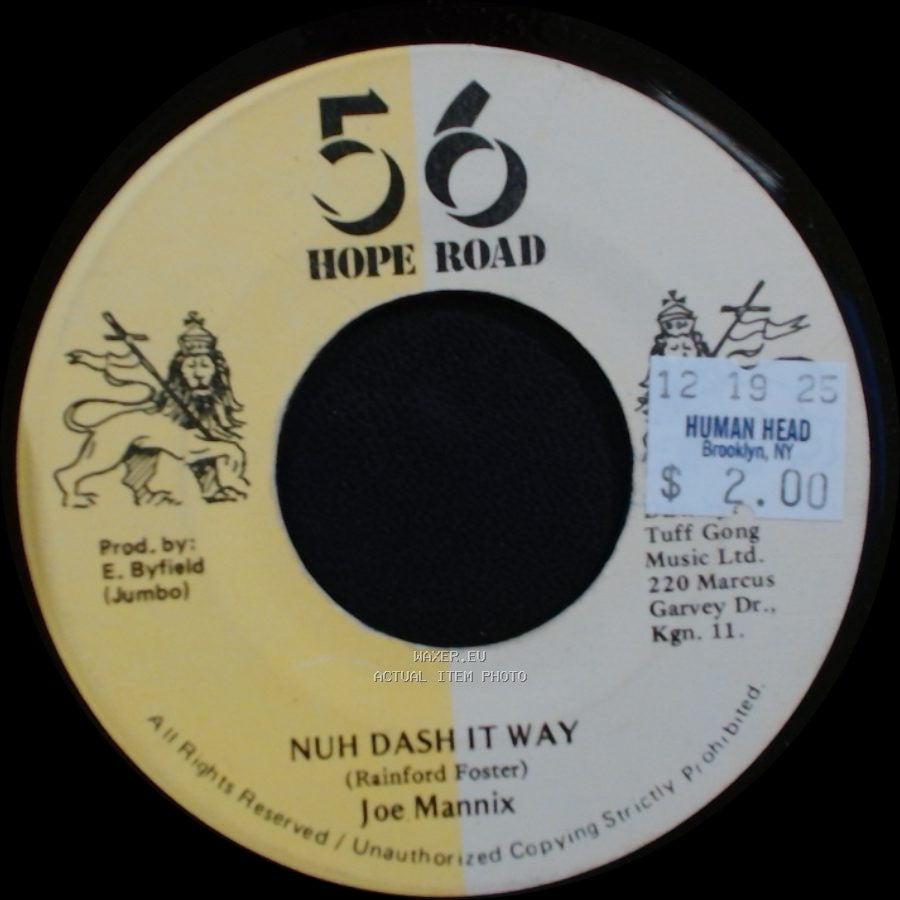Joe Mannix - Nuh Dash It Way / Unknown Title B side A