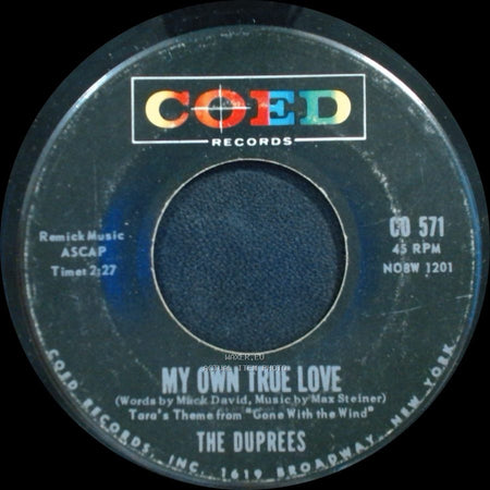 The Duprees - My Own True Love / Ginny side A