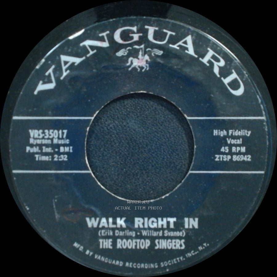 The Rooftop Singers - Cool Water / Walk Right In side B