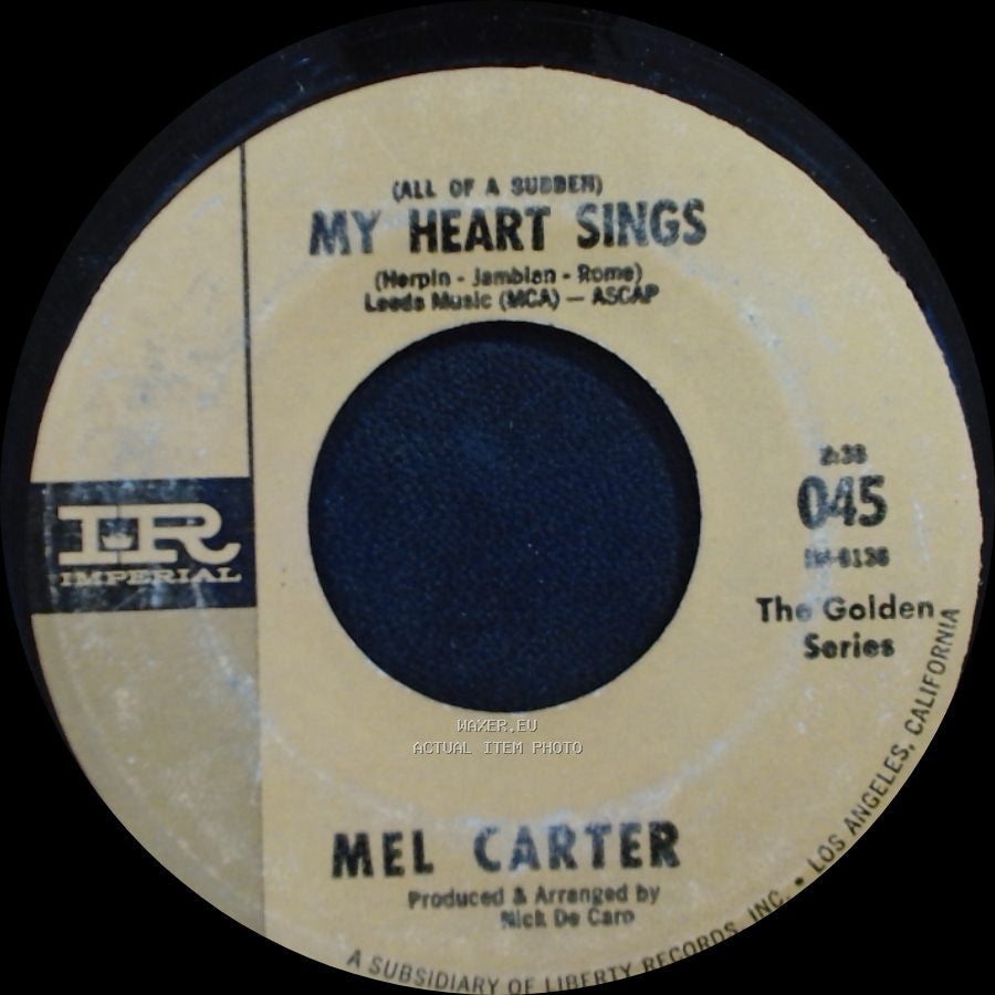 Mel Carter - Hold Me, Thrill Me, Kiss Me / (All Of A Sudden) My Heart Sings side B