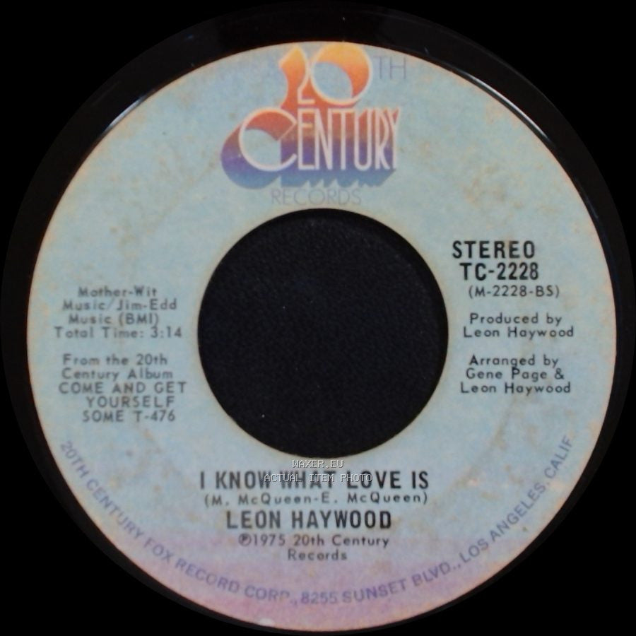 Leon Haywood - I Know What Love Is / I Want'a Do Something Freaky To You side A