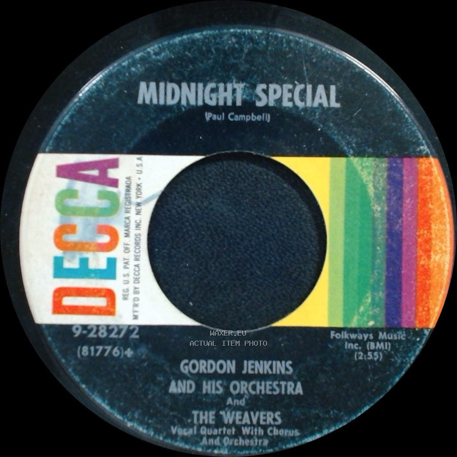 Gordon Jenkins And His Orchestra And The Weavers - Goodnight Irene / Midnight Special side B