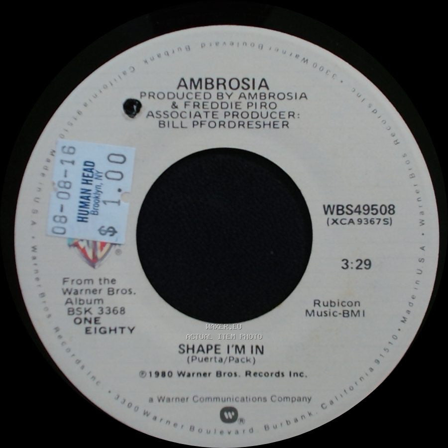 Ambrosia - You're The Only Woman (You & I) / Shape I'm In side B