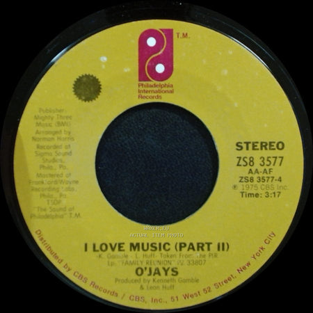 O'jays - I Love Music (Part Ii) / I Love Music (Part I) side A