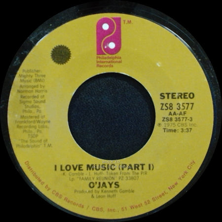 O'jays - I Love Music (Part Ii) / I Love Music (Part I) side B