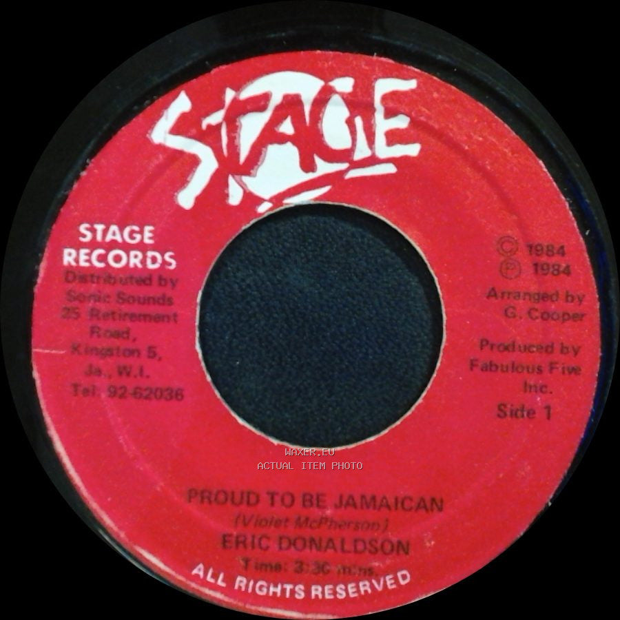 Eric Donaldson - Proud To Be Jamaican / Unknown Title B side A