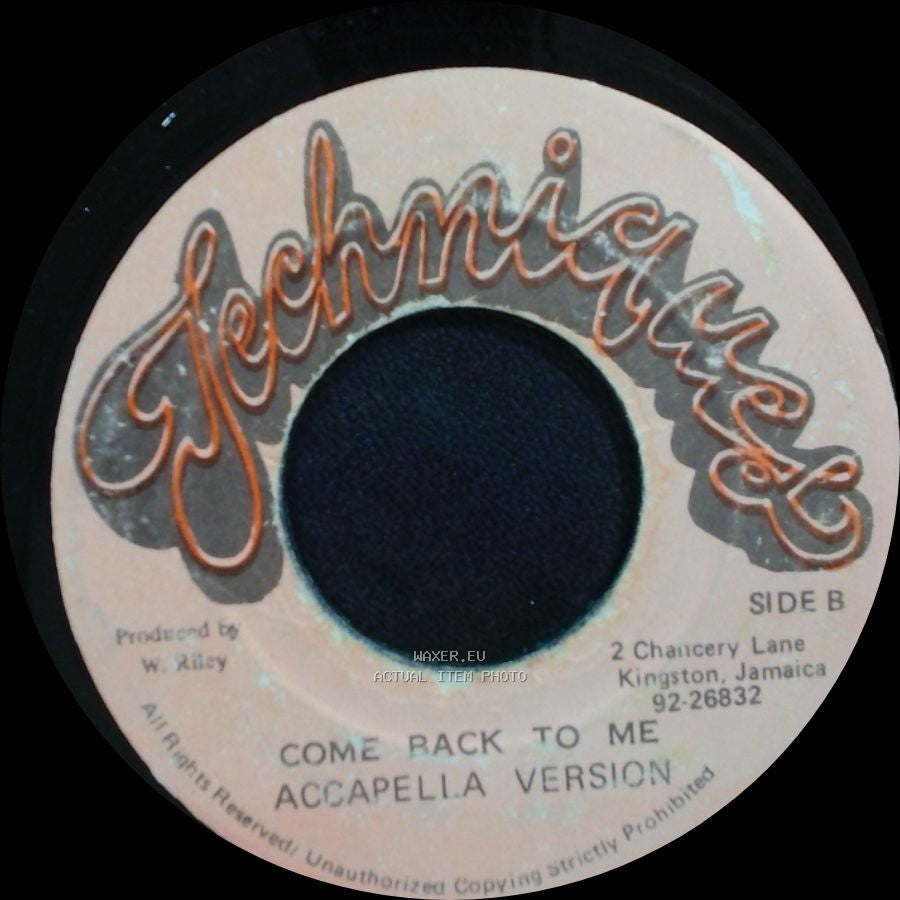Daddy Tiger Scratch - Tiger / Come Back To Me Accapella Version side B